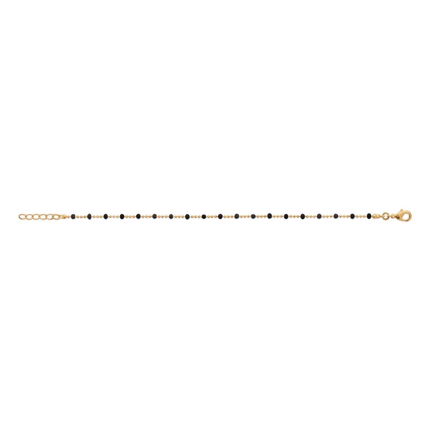 Miyuki - Bracelet perles noires et Plaqué Or - Yasmeen Jewelry