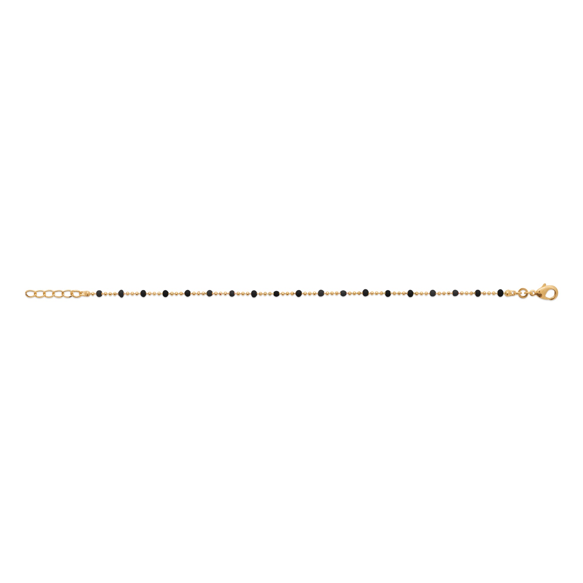 Miyuki - Bracelet perles noires et Plaqué Or - Yasmeen Jewelry