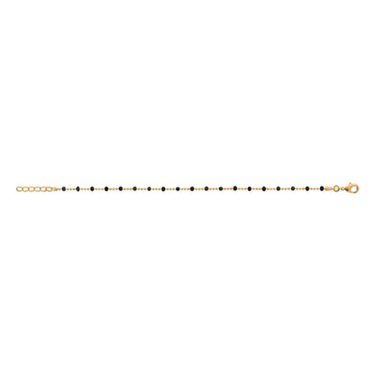 Miyuki - Bracelet perles noires et Plaqué Or - Yasmeen Jewelry