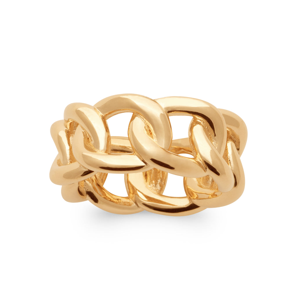 Auriane - Bague maillons en Plaqué Or - Yasmeen Jewelry