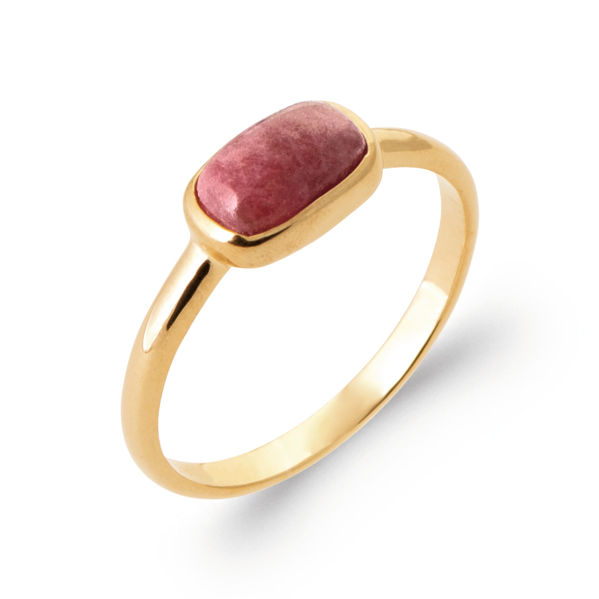 Rachel - Bague en Plaqué Or et Rhodonite - Yasmeen Jewelry
