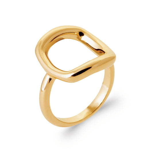 Céline - Bague carrée en Plaqué Or - Yasmeen Jewelry