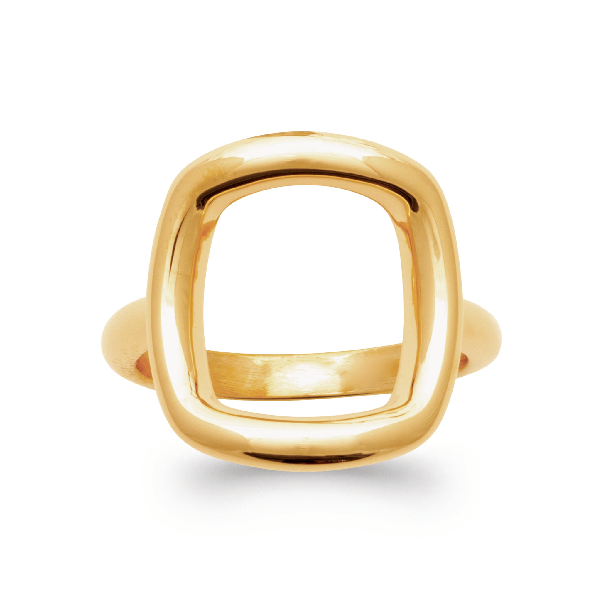 Céline - Bague carrée en Plaqué Or - Yasmeen Jewelry