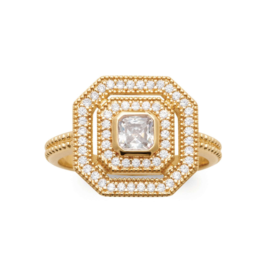 Art Déco n°1 - Bague en Plaqué Or - Yasmeen Jewelry