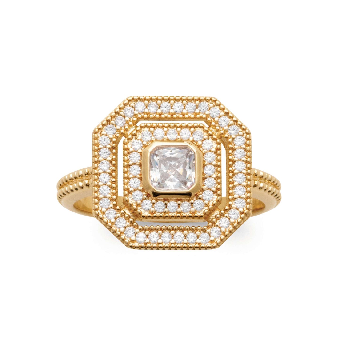 Art Déco n°1 - Bague en Plaqué Or - Yasmeen Jewelry