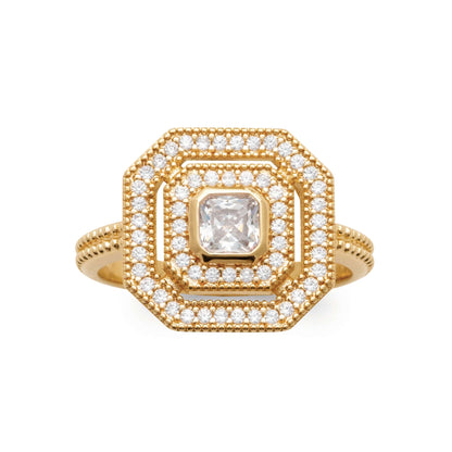 Art Déco n°1 - Bague en Plaqué Or - Yasmeen Jewelry