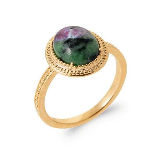 Rubis - Bague en Plaqué Or et Pierre Naturelle - Yasmeen Jewelry