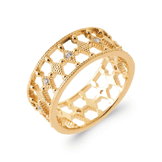 Dolce - Bague large en Plaqué Or - Yasmeen Jewelry
