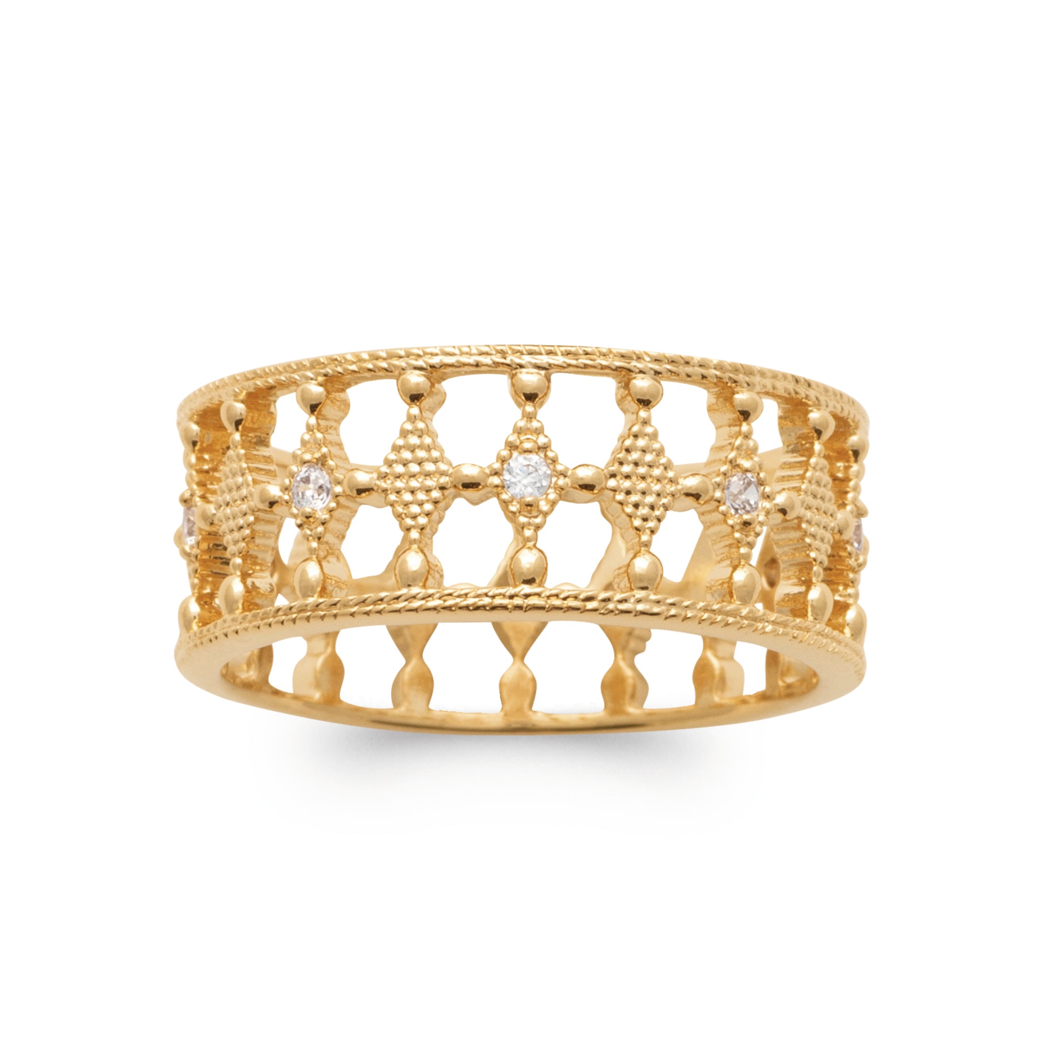 Dolce - Bague large en Plaqué Or - Yasmeen Jewelry