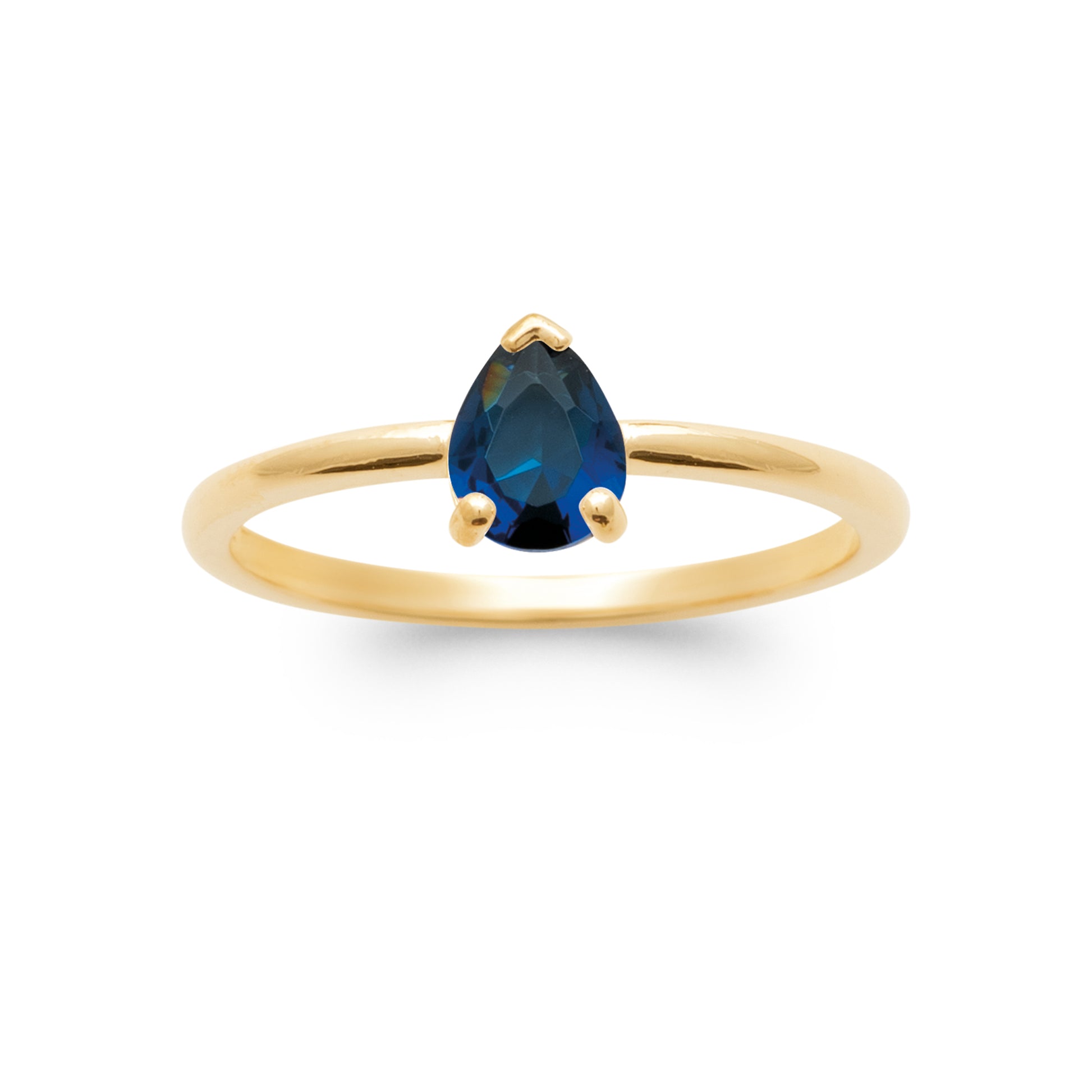 Nazar - Bague en Plaqué Or et pierre bleue - Yasmeen Jewelry