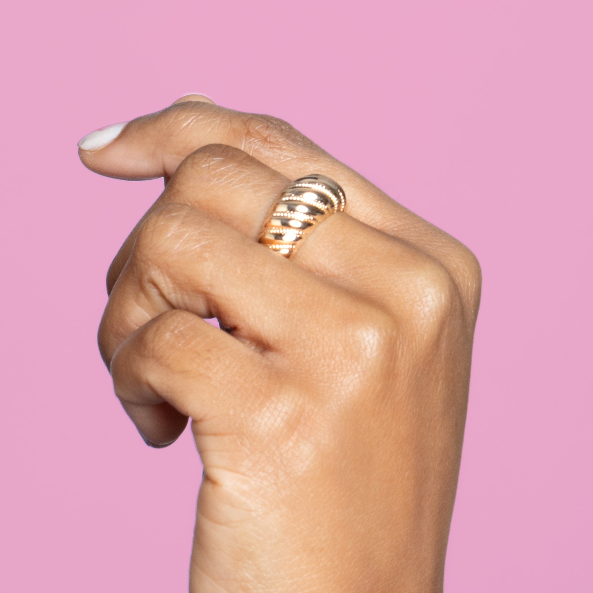 n°1 - Bague torsadée en Plaqué Or - Yasmeen Jewelry