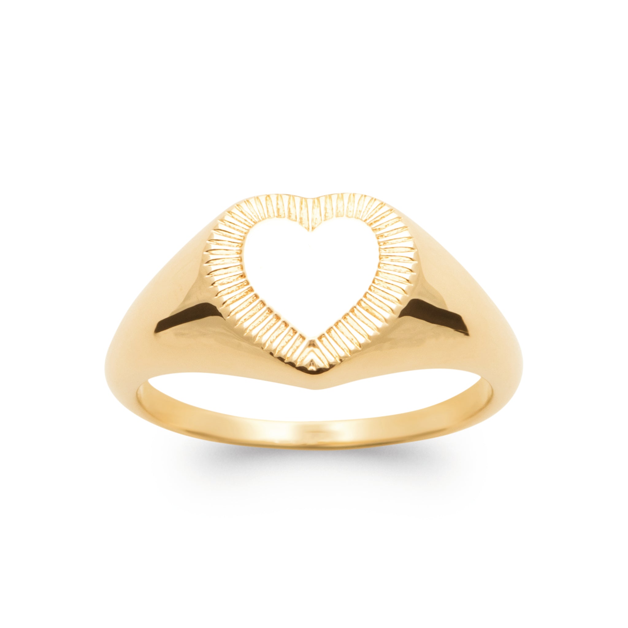 Le Cœur - Chevalière en Plaqué Or - Yasmeen Jewelry