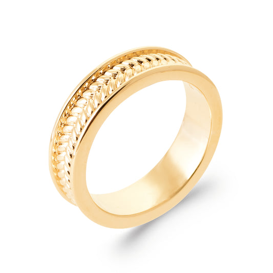 Arif - Alliance tressée en Plaqué Or - Yasmeen Jewelry