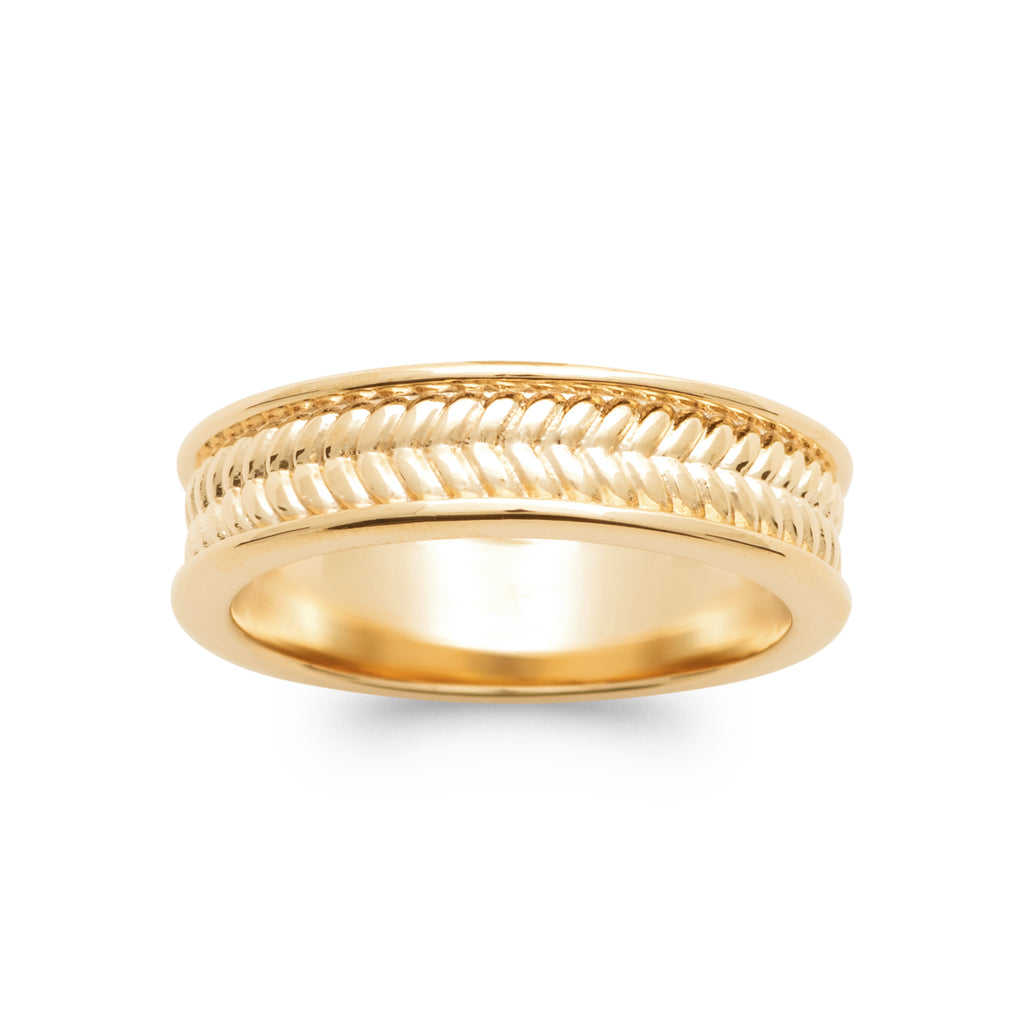 Arif - Alliance tressée en Plaqué Or - Yasmeen Jewelry