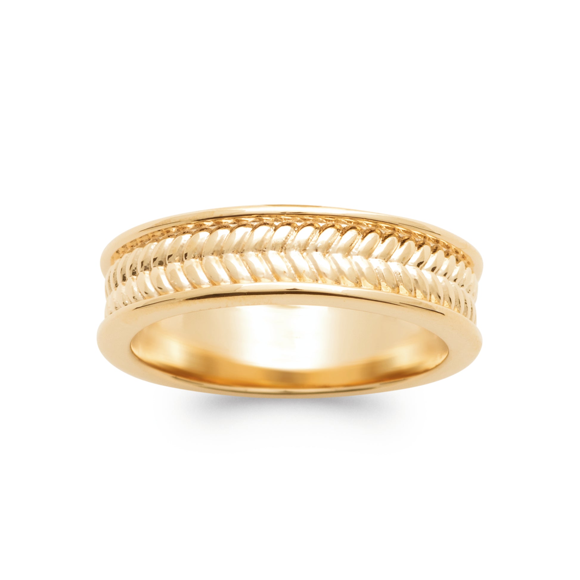 Arif - Alliance tressée en Plaqué Or - Yasmeen Jewelry