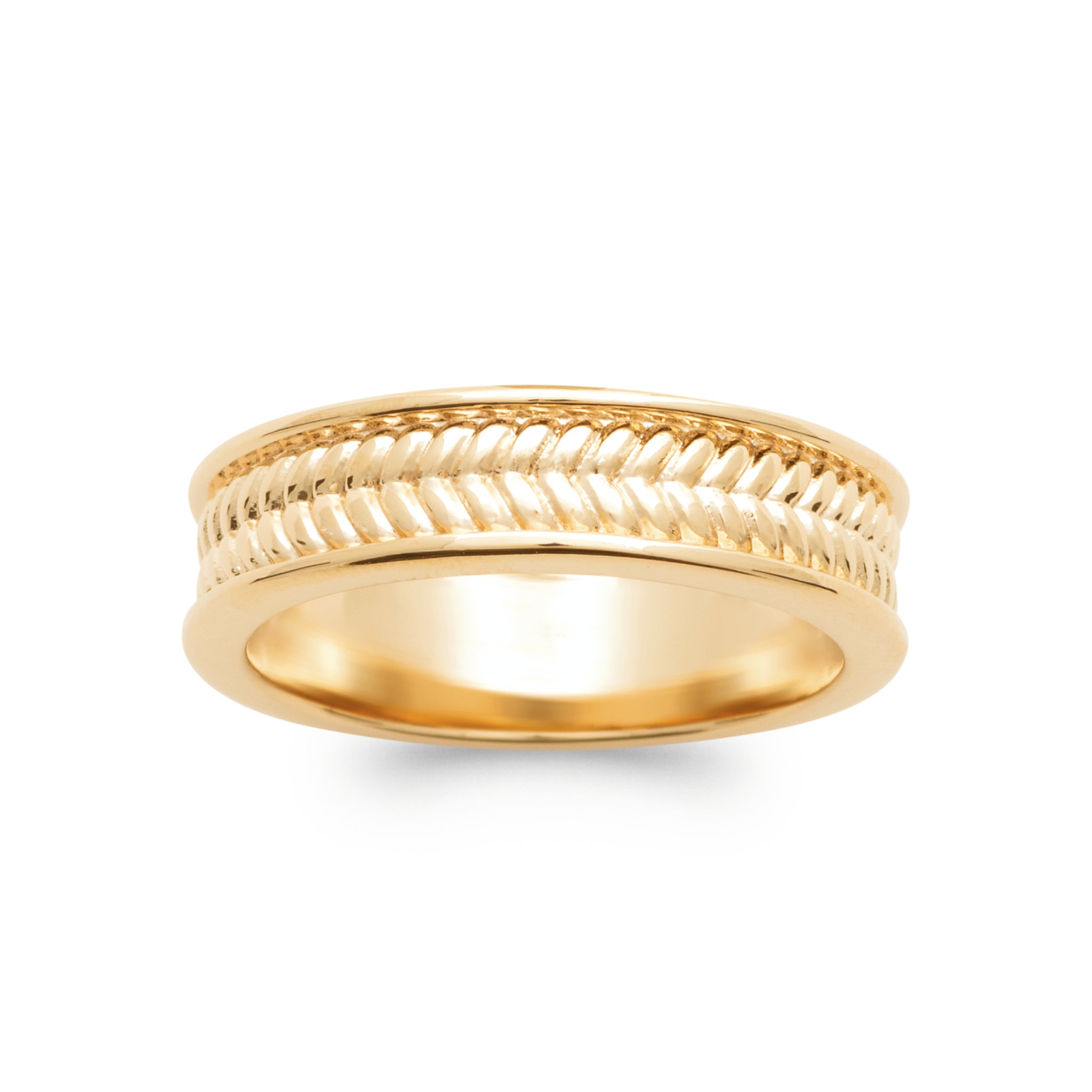 Arif - Alliance tressée en Plaqué Or - Yasmeen Jewelry