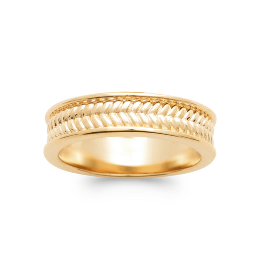 Arif - Alliance tressée en Plaqué Or - Yasmeen Jewelry