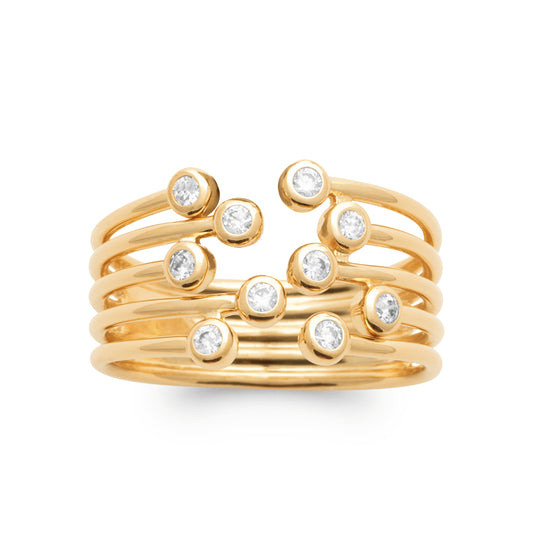 Iris - Bague en Plaqué Or