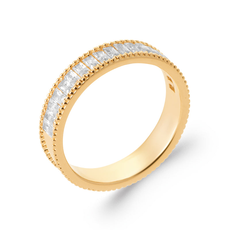 Dina - Bague en Plaqué Or et pierres blanches