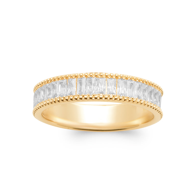 Dina - Bague en Plaqué Or et pierres blanches