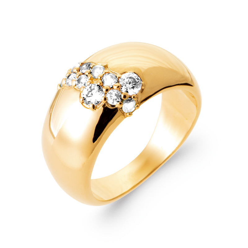 Hanan - Bague en Plaqué Or et pierres blanches