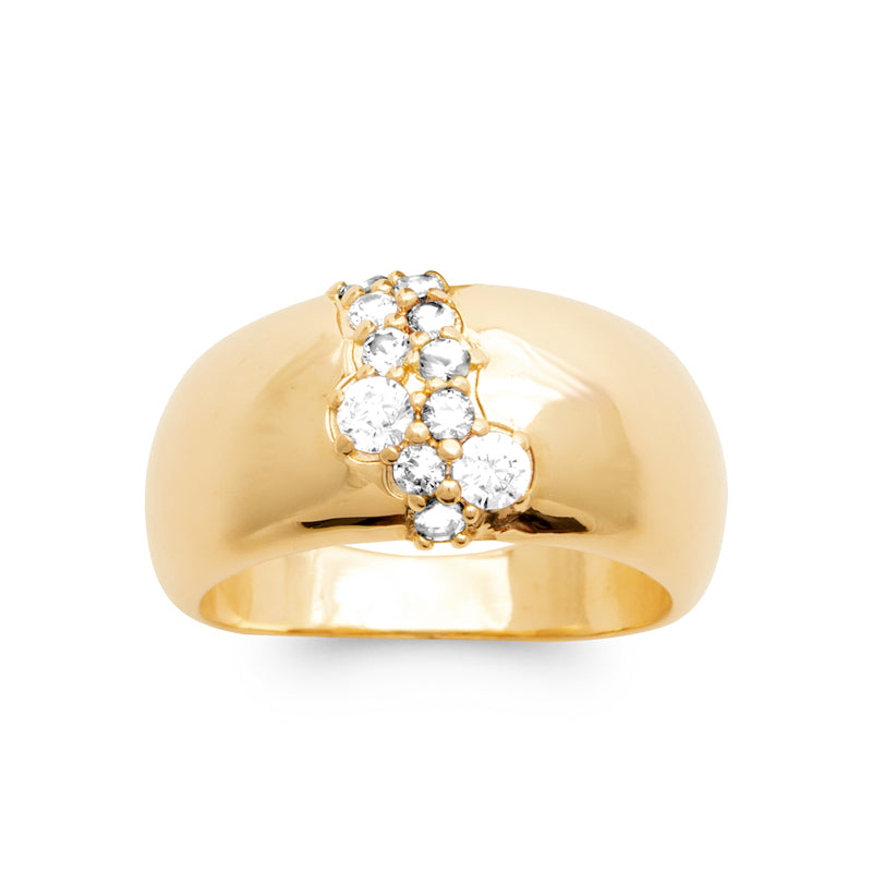 Hanan - Bague en Plaqué Or et pierres blanches