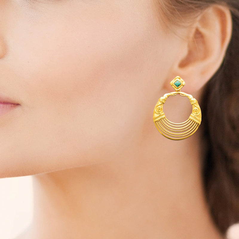 Cléopâtre - Boucles d'oreilles en Acier PVD doré