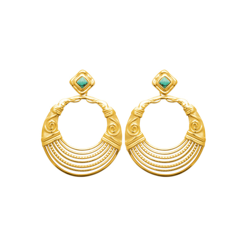 Cléopâtre - Boucles d'oreilles en Acier PVD doré