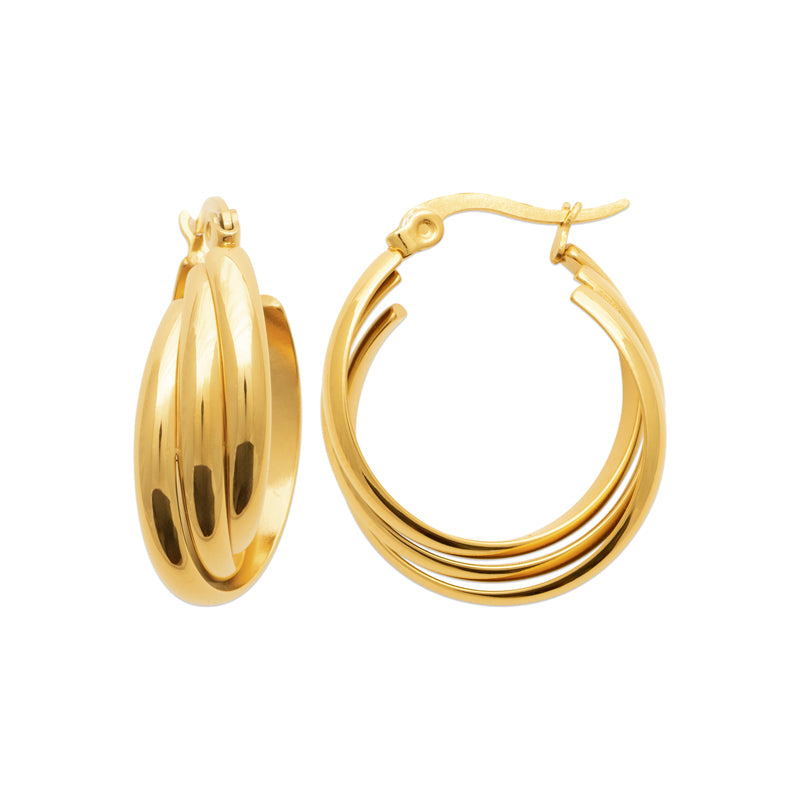 Sawsan - Boucles d'oreilles en Acier PVD doré