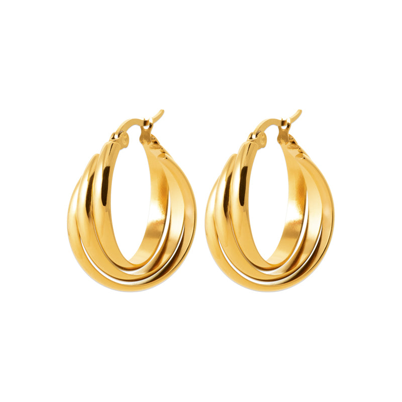 Sawsan - Boucles d'oreilles en Acier PVD doré