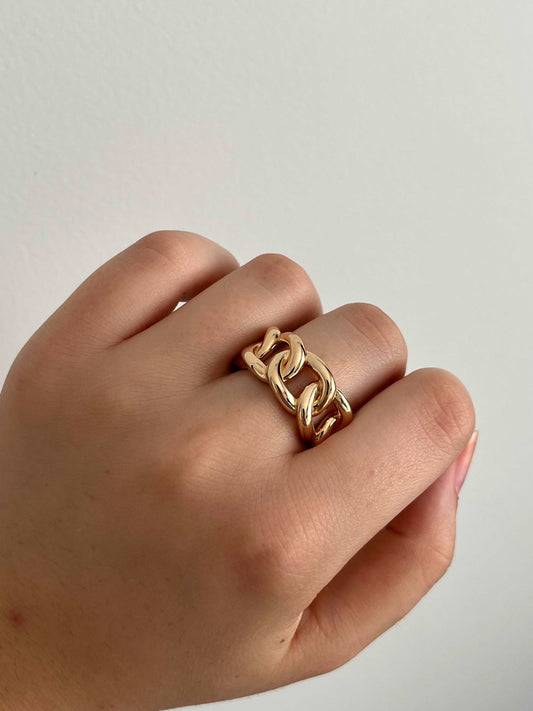 Auriane - Bague maillons en Plaqué Or - Yasmeen Jewelry