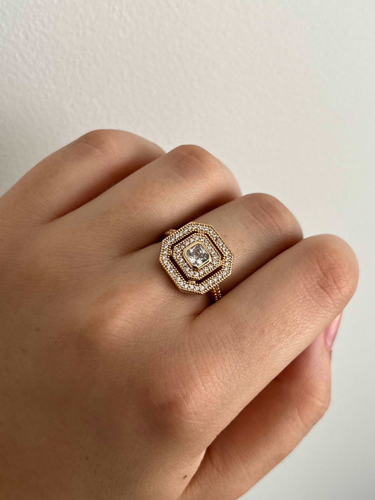 Art Déco n°1 - Bague en Plaqué Or - Yasmeen Jewelry