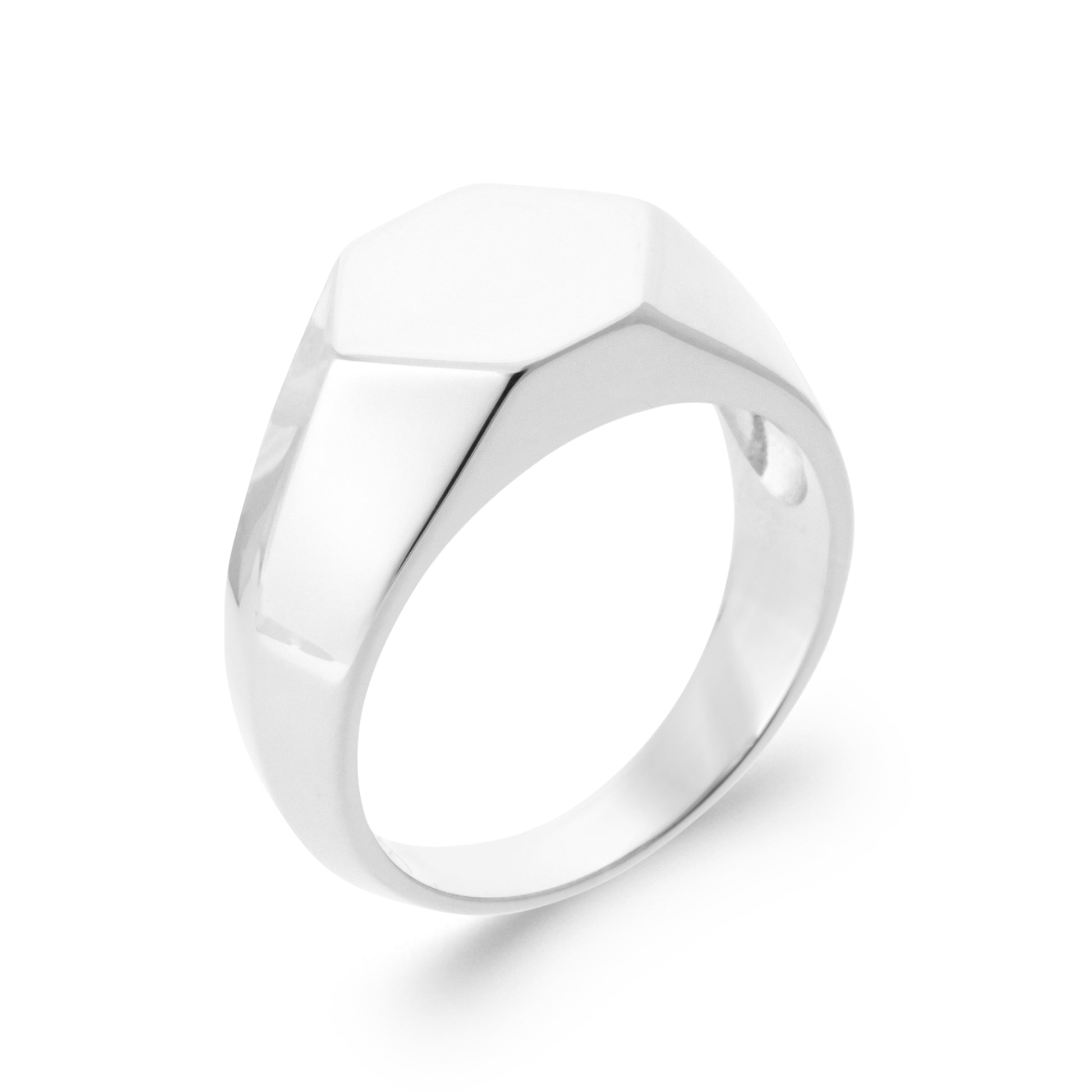 Hexagone - Chevalière en Argent - Yasmeen Jewelry