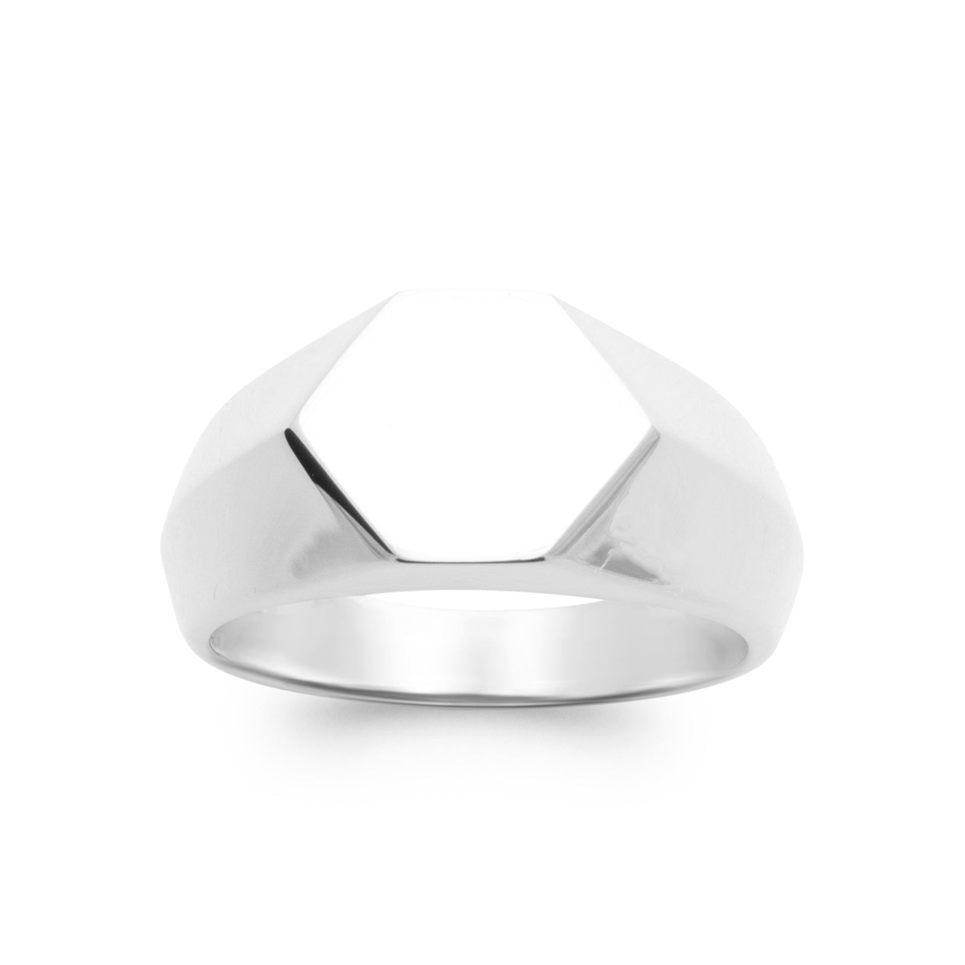 Hexagone - Chevalière en Argent - Yasmeen Jewelry