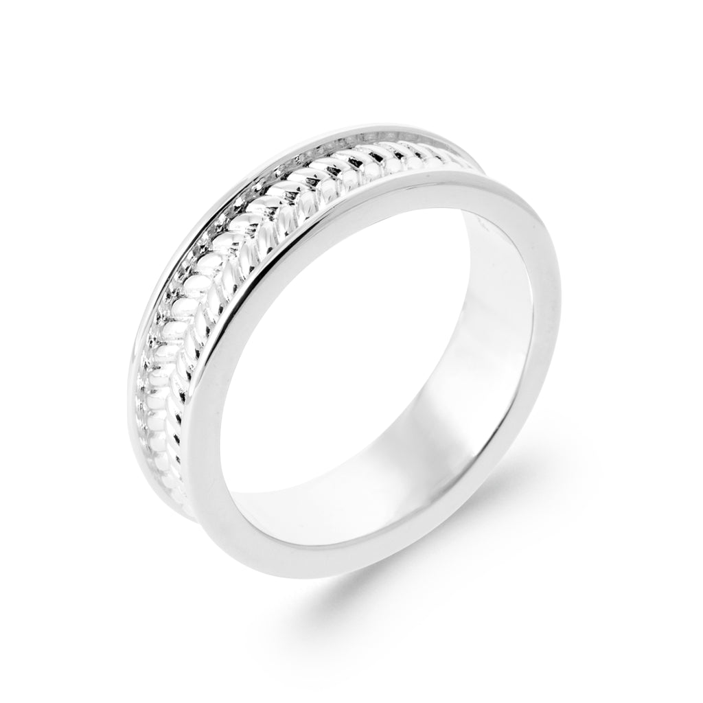Arif - Alliance tressée en Argent - Yasmeen Jewelry