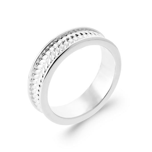 Arif - Alliance tressée en Argent - Yasmeen Jewelry