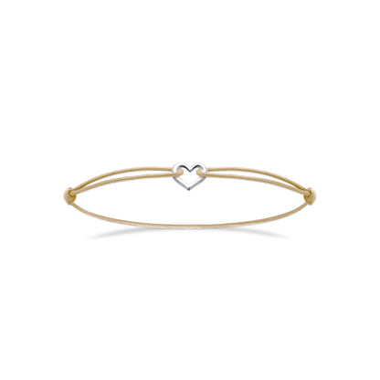 Cœur - Bracelet cordon et Argent
