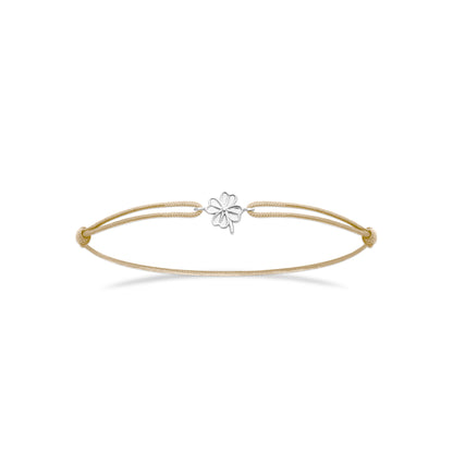 Trèfle - Bracelet cordon et Argent