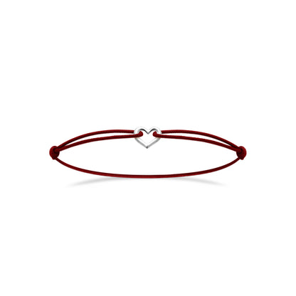Cœur - Bracelet cordon et Argent