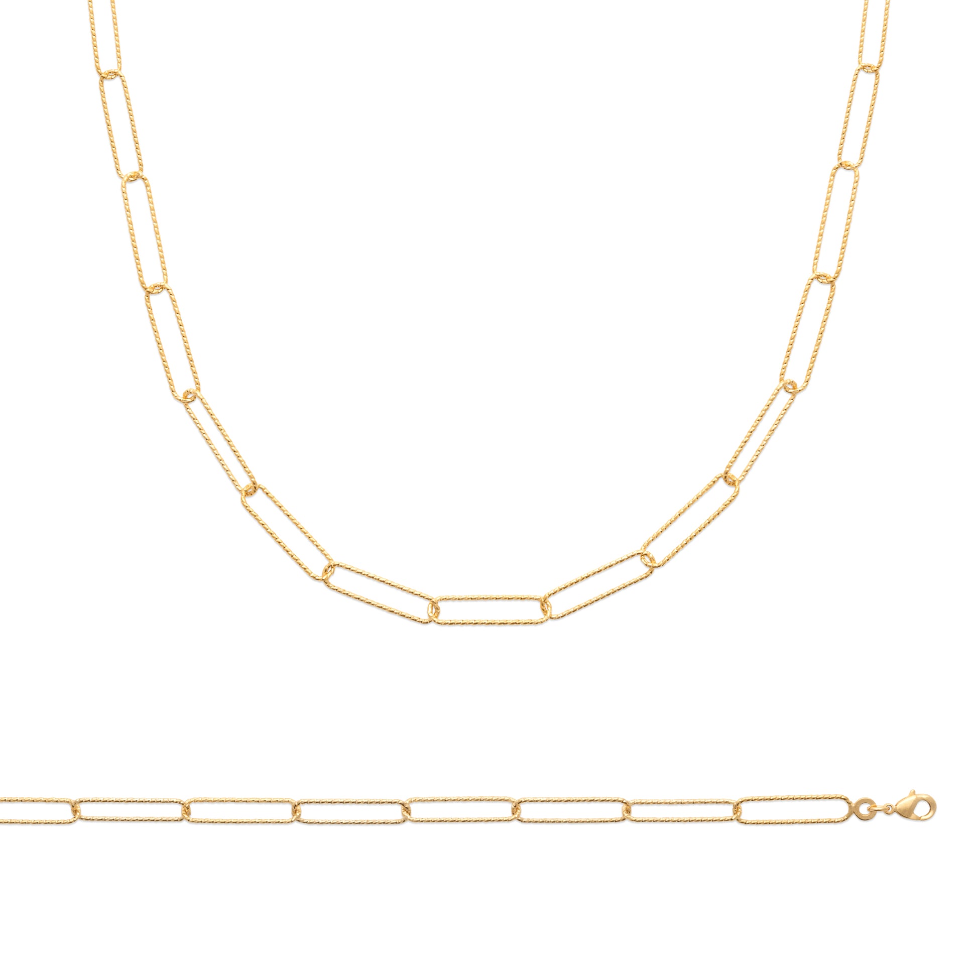 Chaîne maille trombone en Plaqué Or - Yasmeen Jewelry