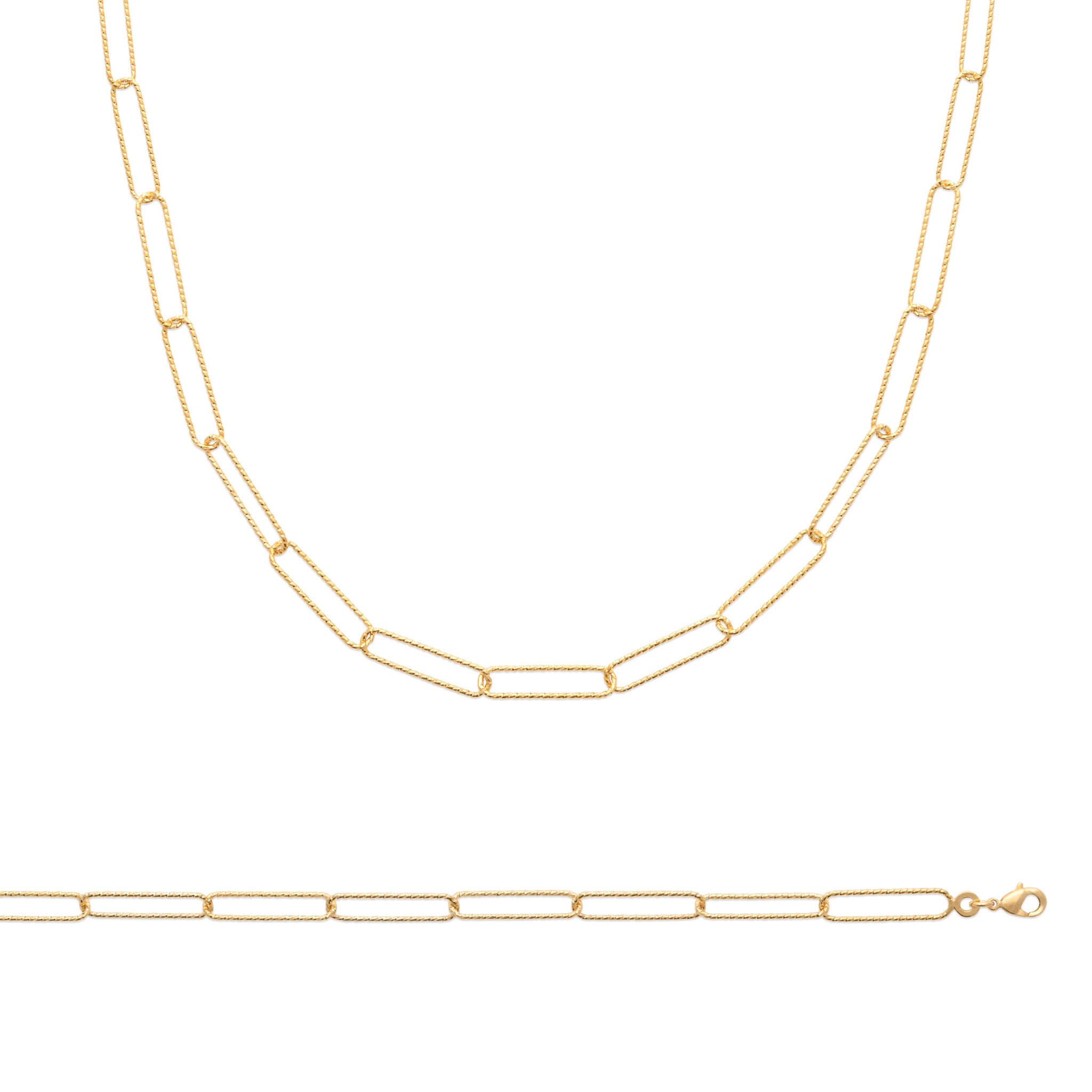 Chaîne maille trombone en Plaqué Or - Yasmeen Jewelry