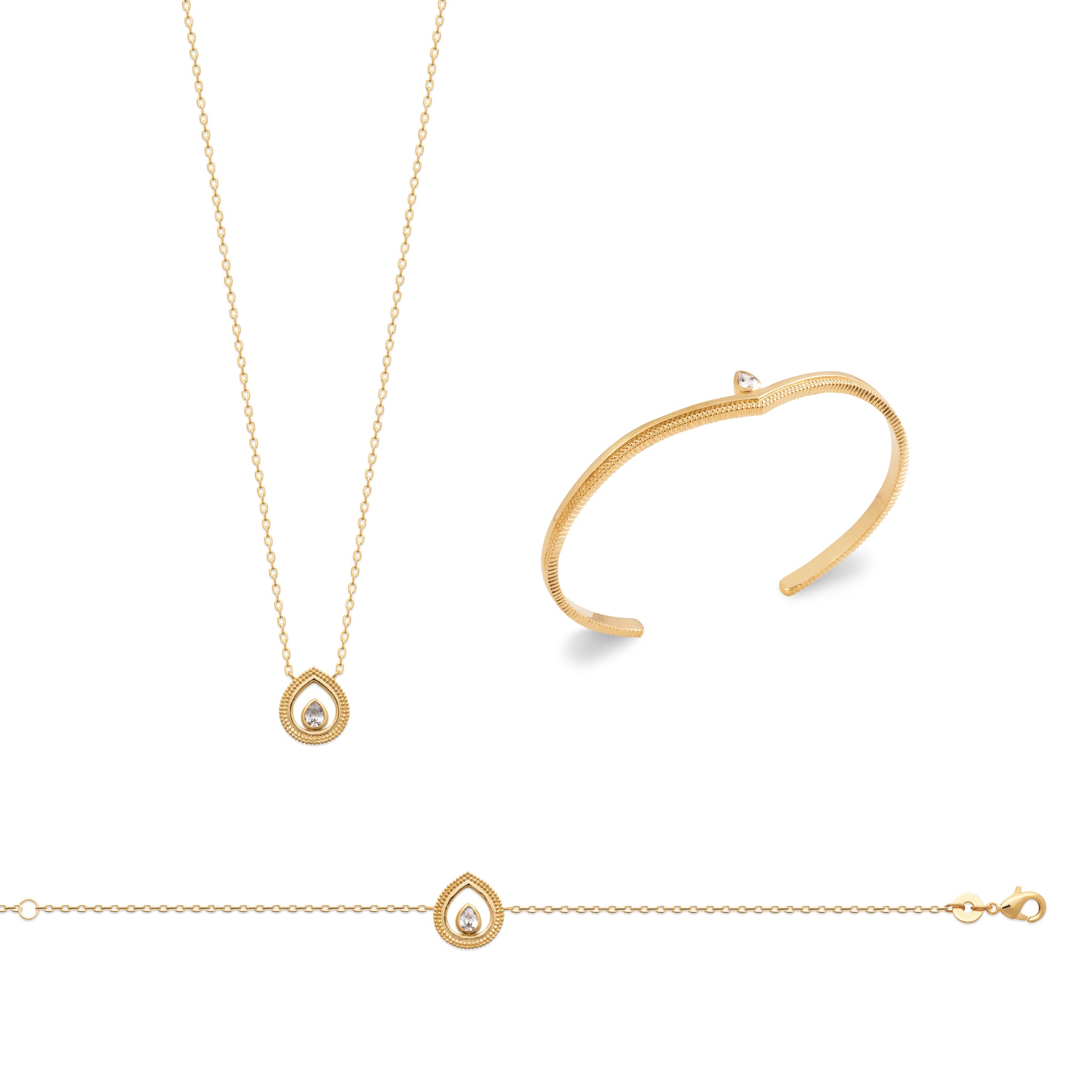 Maria - Bracelet goutte en Plaqué Or - Yasmeen Jewelry