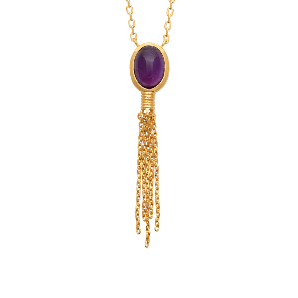Shéhérazade - Collier en Plaqué Or et Améthyste - Yasmeen Jewelry