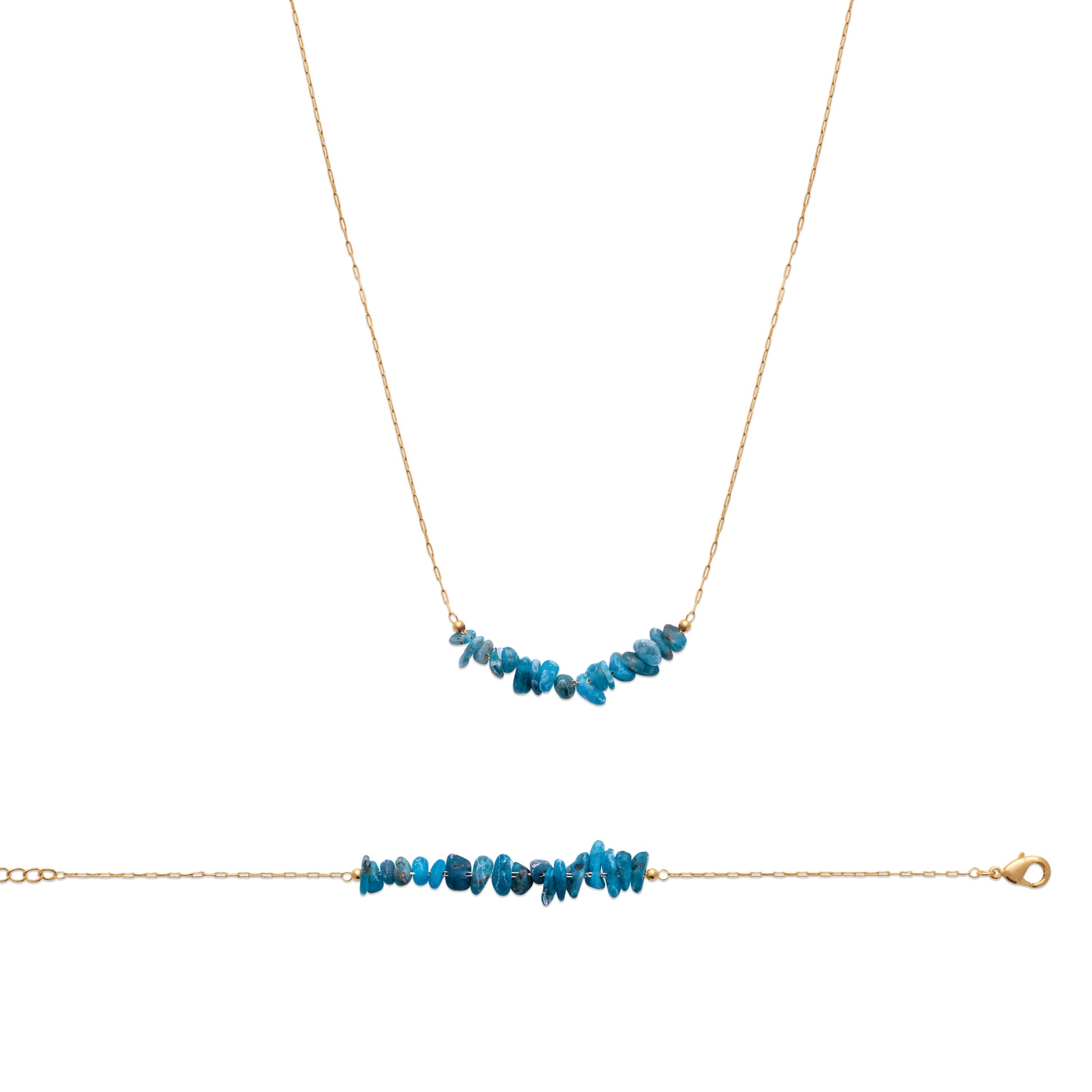 Pierre vivante - Collier en Plaqué Or et Pierres Naturelles - Yasmeen Jewelry