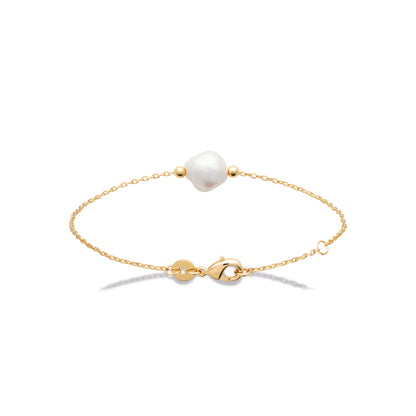 Perle de Culture - Bracelet en Plaqué Or et Pierre Naturelle - Yasmeen Jewelry
