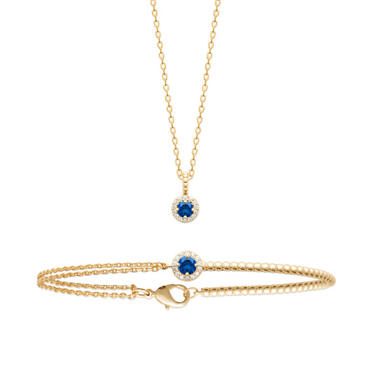 Diana - Bracelet en Plaqué Or et pierre bleue - Yasmeen Jewelry