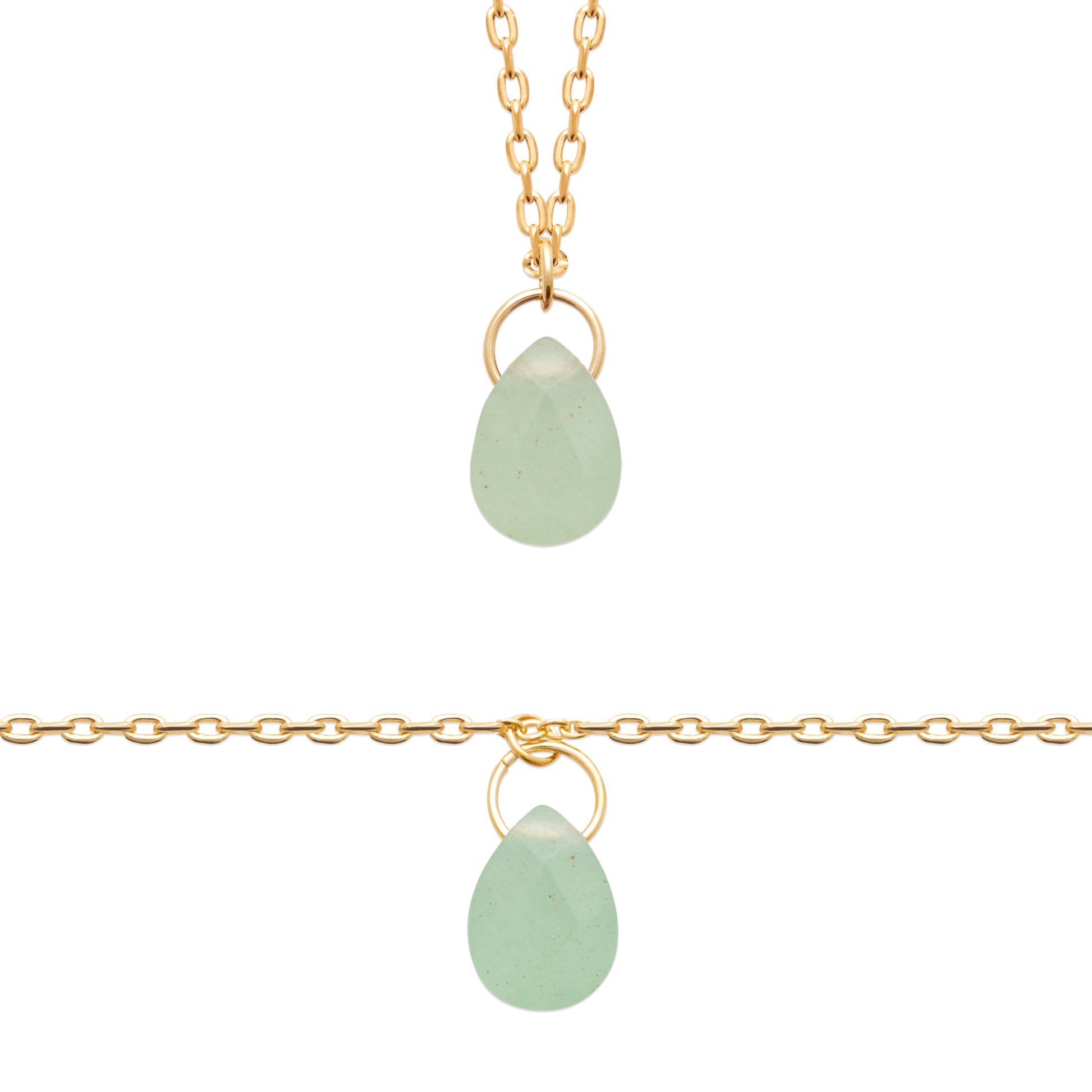 Aventurine - Collier en Plaqué Or et Pierre Naturelle - Yasmeen Jewelry