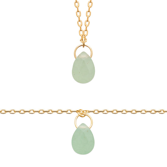 Aventurine - Collier en Plaqué Or et Pierre Naturelle - Yasmeen Jewelry