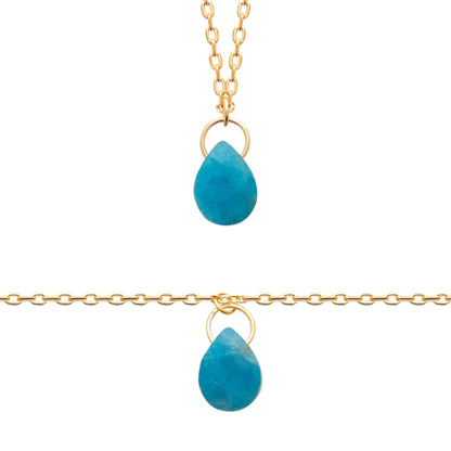 Apatite - Collier en Plaqué Or et Pierre Naturelle - Yasmeen Jewelry