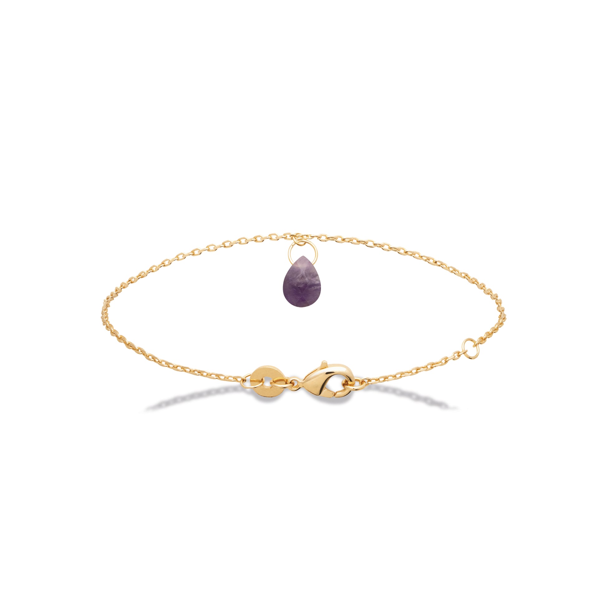 Améthyste - Bracelet en Plaqué Or et Pierre Naturelle - Yasmeen Jewelry